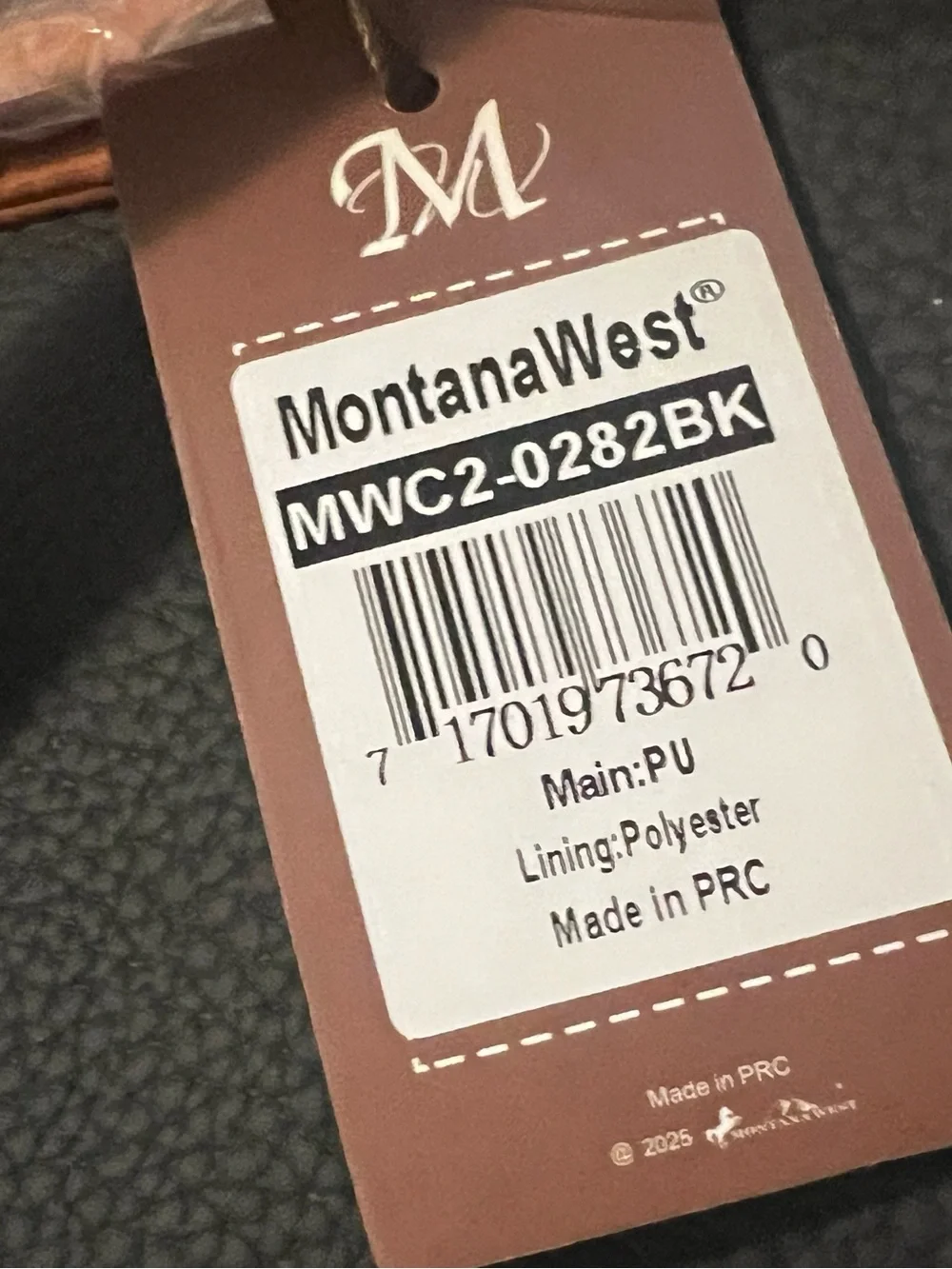 Montana West Black Tote with Brown Trim and Strap